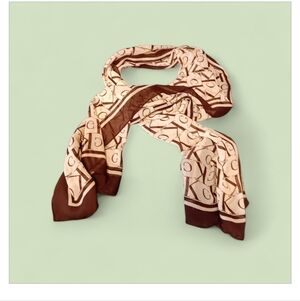 Calvin Klein Elegant Brown and Cream Scarf